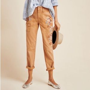 Anthropologie Wanderer Embroidered Cargo Pants Size 26
